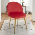 Moderne stoel met gouden poten en fluwelen bekleding Bert Catalogus