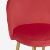 Moderne stoel met gouden poten en fluwelen bekleding Bert 