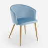 Chaise de salle à manger cuisine en velours moderne pieds dorés Patogu 
