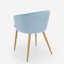 Chaise de salle à manger cuisine en velours moderne pieds dorés Patogu 