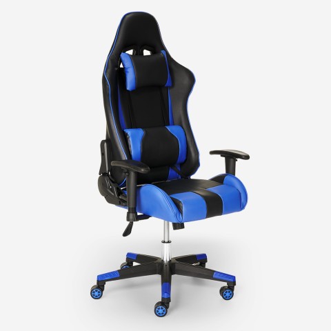 Chaise gaming ergonomique de bureau avec coussins et accoudoirs Adelaide Sky Promotion