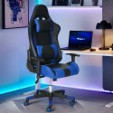Chaise gaming ergonomique de bureau avec coussins et accoudoirs Adelaide Sky Vente