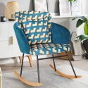 Schommelstoel moderne fluwelen fauteuil woonkamer met kussen Modelis Verkoop
