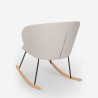 Moderne houten schommelstoel fauteuil met kussentje Houpa Korting