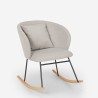 Moderne houten schommelstoel fauteuil met kussentje Houpa Aanbieding
