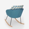 Schommelstoel moderne fluwelen fauteuil woonkamer met kussen Modelis Korting