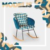Schommelstoel moderne fluwelen fauteuil woonkamer met kussen Modelis Aanbod