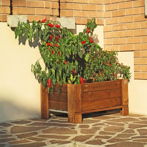 Plantenbak in hout exterieur balkon terras 81 x 64 x 40 cm Aanbieding