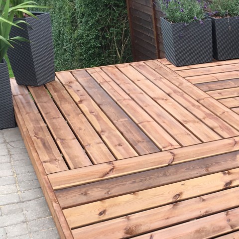 Carrelage extérieur en bois 100x100cm sol terrasse jardin Kiwi