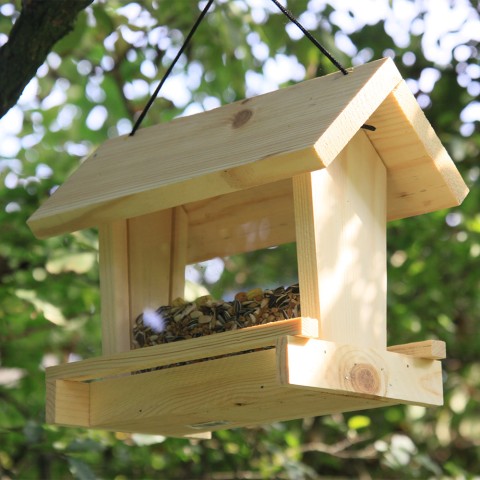 Mangeoire à oiseaux sauvages en bois pour l'extérieur Cipì
