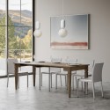 Table à manger console extensible 90x48-308cm bois Impero Noix Remises