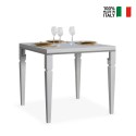 Uitschuifbare klassieke witte tafel 90 x 90-180 cm keuken Impero Libra Verkoop