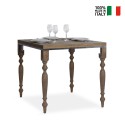 Table à manger cuisine extensible avec rallonges 90x90-180cm Romagna Libra Noix Vente