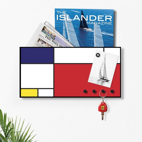 Porte-clés mural magnétique Mondrian, tableau noir moderne Promotion