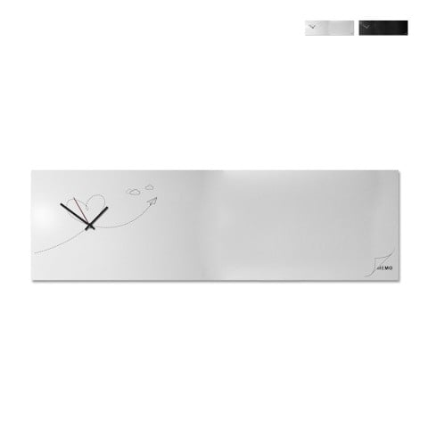 Horloge murale design moderne avec tableau noir magnétique Paper Plane Promotion