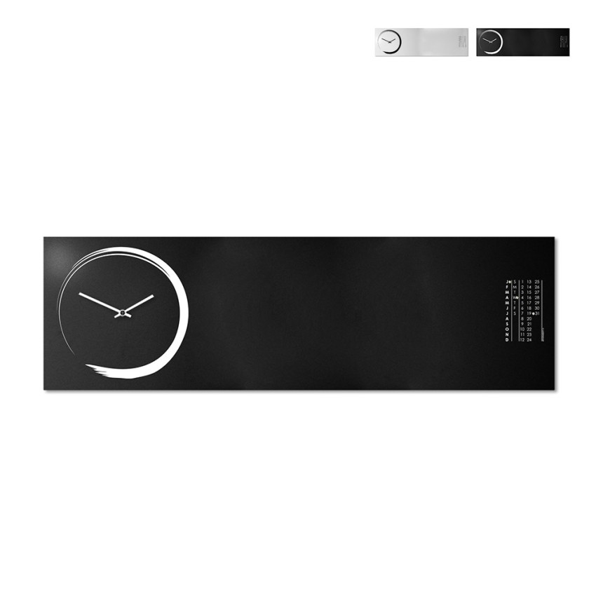 Horloge murale design S-Enso avec tableau magnétique et calendrier horizontal Promotion Horloge murale design S-Enso avec tableau magnétique et calendrier horizontal Promotion