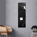Horloge murale verticale 30x100cm tableau magnétique design moderne Cat Vente