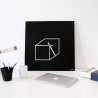 Horloge murale carrée 50x50 cm design géométrique minimal Cube Réductions