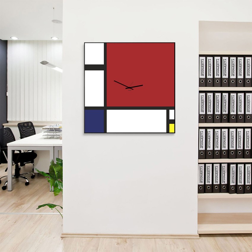 Horloge murale design moderne tableau magnétique Mondrian Big Promotion Horloge murale design moderne tableau magnétique Mondrian Big Promotion