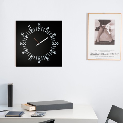 Horloge murale carrée design minimaliste moderne 50x50cm Only Hours