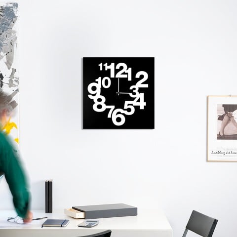 Horloge murale design moderne 50x50cm grands chiffres Numbers Circle Promotion