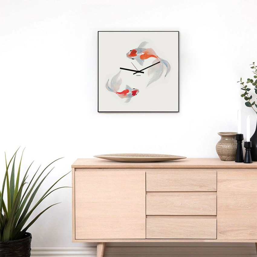Horloge murale style japonais design moderne poissons Koi Promotion Horloge murale style japonais design moderne poissons Koi Promotion