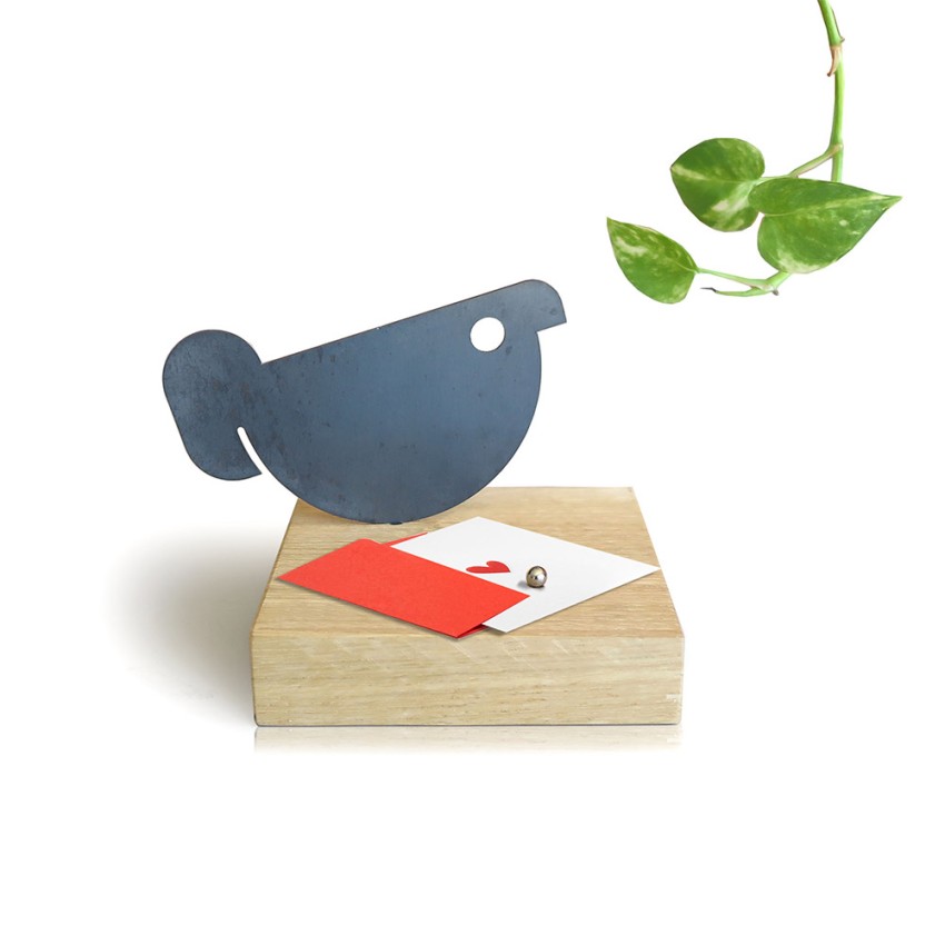 Bureauaccessoire magnetische papierenhouder hout metaal Vogel Boodschapper Aanbieding Bureauaccessoire magnetische papierenhouder hout metaal Vogel Boodschapper Aanbieding