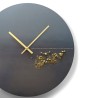 Horloge murale or noir design moderne minimal rond Black Moon Réductions