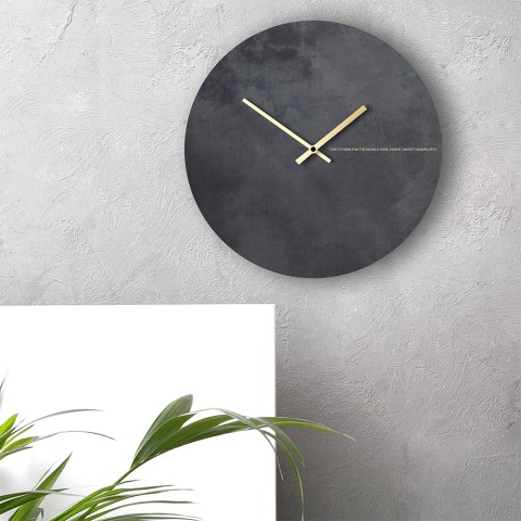 Horloge murale noir or design minimaliste moderne rond Black Moon