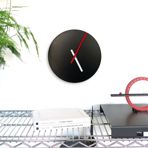 Zwarte moderne minimalistische ronde wandklok Trendy