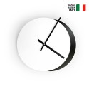 Moderne minimalistische ronde witte zwarte wandklok Eclissi Verkoop