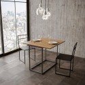 Table console extensible en bois moderne salon salle à manger 90x45-90cm Nordica Libra Oak Remises