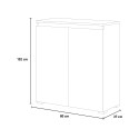 Witte multifunctionele kast met 3 planken voor woonkamer, keuken of hal Korting