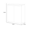 Witte multifunctionele kast met 3 planken voor woonkamer, keuken of hal Korting