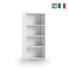 Bibliothèque design moderne bureau studio salon 4 compartiments blanc Vente
