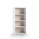 Bibliothèque design moderne 4 compartiments salon bureau studio blanc bois Offre