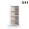 Bibliothèque design moderne 4 compartiments salon bureau studio blanc bois Vente
