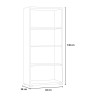 Bibliothèque design moderne 4 compartiments salon bureau studio blanc bois Remises