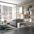 Bibliothèque séparatrice design moderne blanc bois Libkaf Promotion