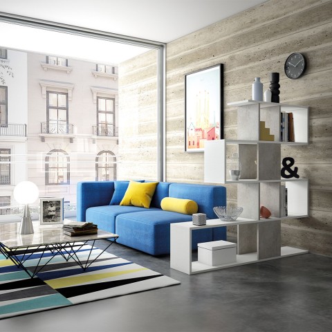 Étagère séparatrice design moderne double face gris blanc Libkaf Promotion