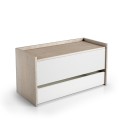 Moderne houten binnenbank met schuiflade Aanbod
