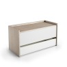 Moderne houten binnenbank met schuiflade Aanbod