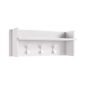 Moderne witte wandkapstok met 3 haken en plank voor entree Aanbod