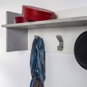 Wandkapstok wit hout met plank en 3 haken voor hal Korting