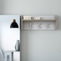 Wandkapstok wit hout met plank en 3 haken voor hal Aanbieding