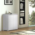 Witte multifunctionele kast met 3 planken voor woonkamer, keuken of hal Aanbieding