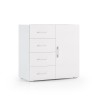 Ladekast slaapkamer dressoir met deur en 4 lades design wit grijs Aanbod