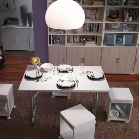 Table à manger 125x80cm polyvalent avec pieds pliants cuisine camping bureau Butterfly