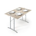 Multifunctionele eettafel met inklapbare poten 125x80cm catering Butterfly Korting