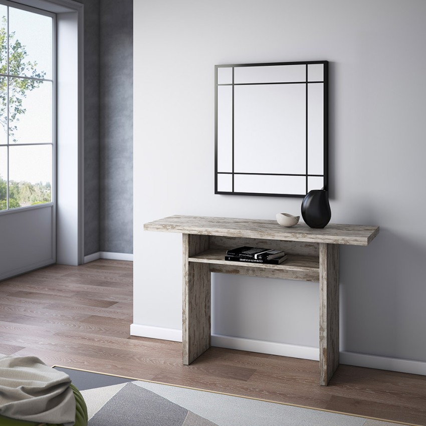 Console extensible 120x35-70cm table bureau bois vintage Oplà Promotion
